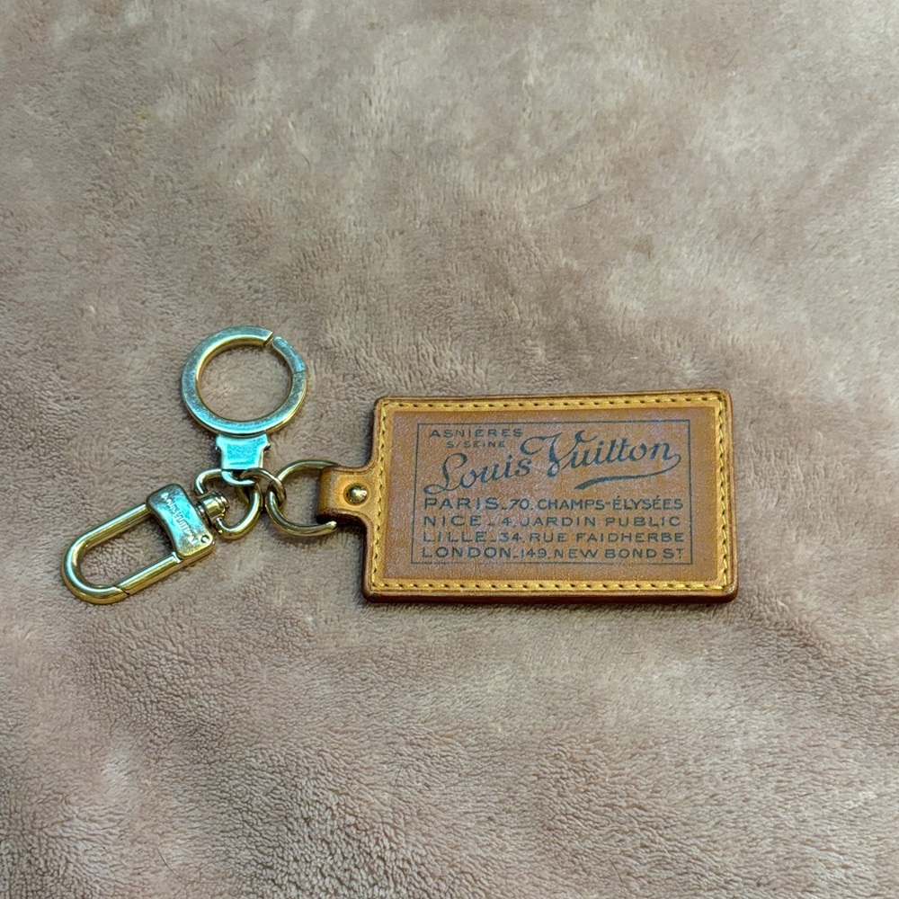 Louis Vuitton Tan and Gold Keychain